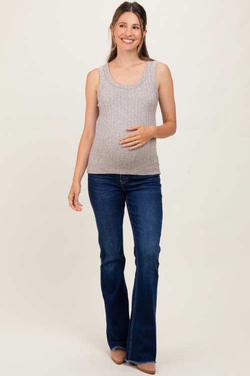 Pinkblush Raw Hem Bootcut Maternity Jeans In Blue