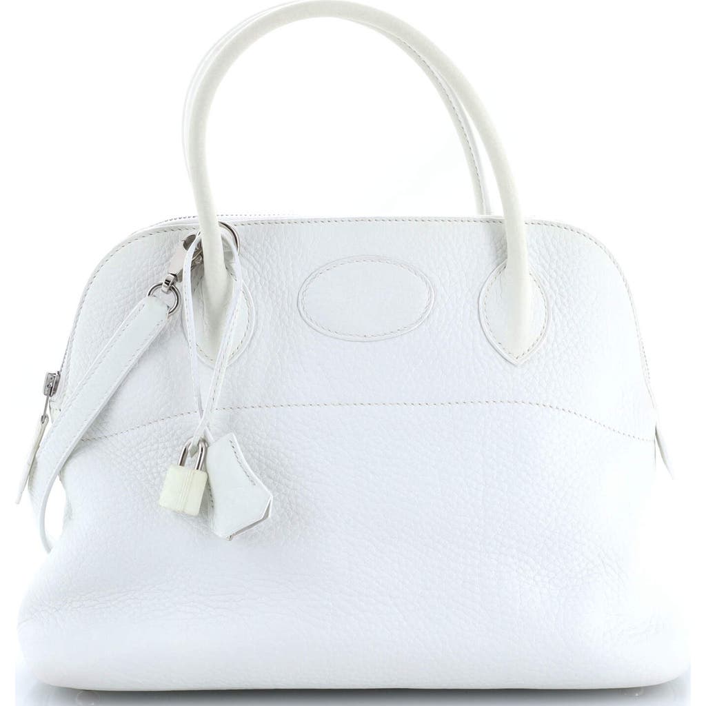 Pre-owned Hermes Hermes Bolide Bag Clemence 31 In White