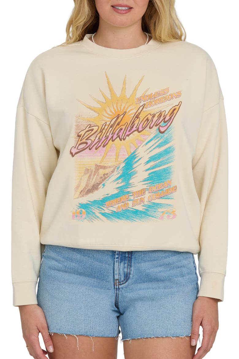 Echo Oversize Fleece Graphic Sweatshirt, Main, color, WHITE CAP