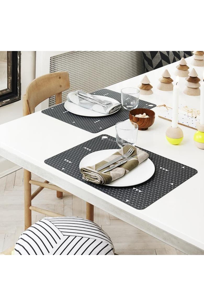 Placemat Grey Line - Set of 2, Alternate, color, Dark Grey
