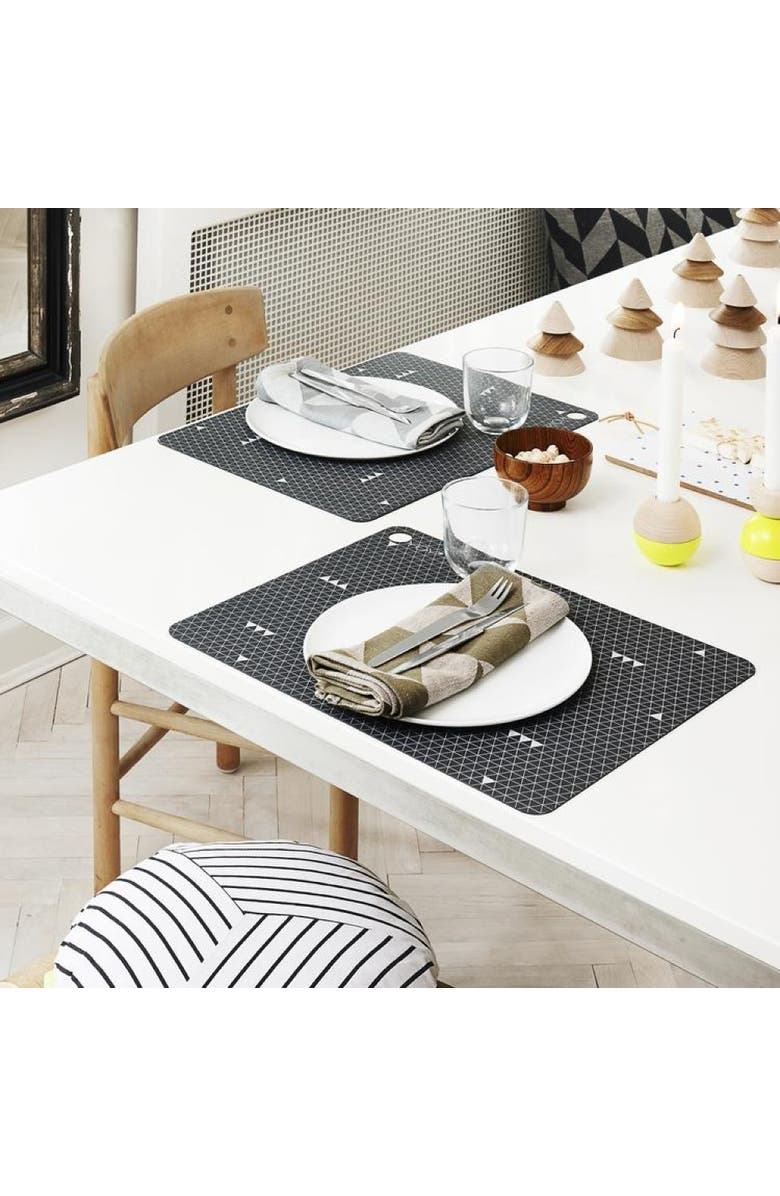 OYOY LIVING DESIGN Placemat Grey Line - Set of 2, Alternate, color, Dark Grey