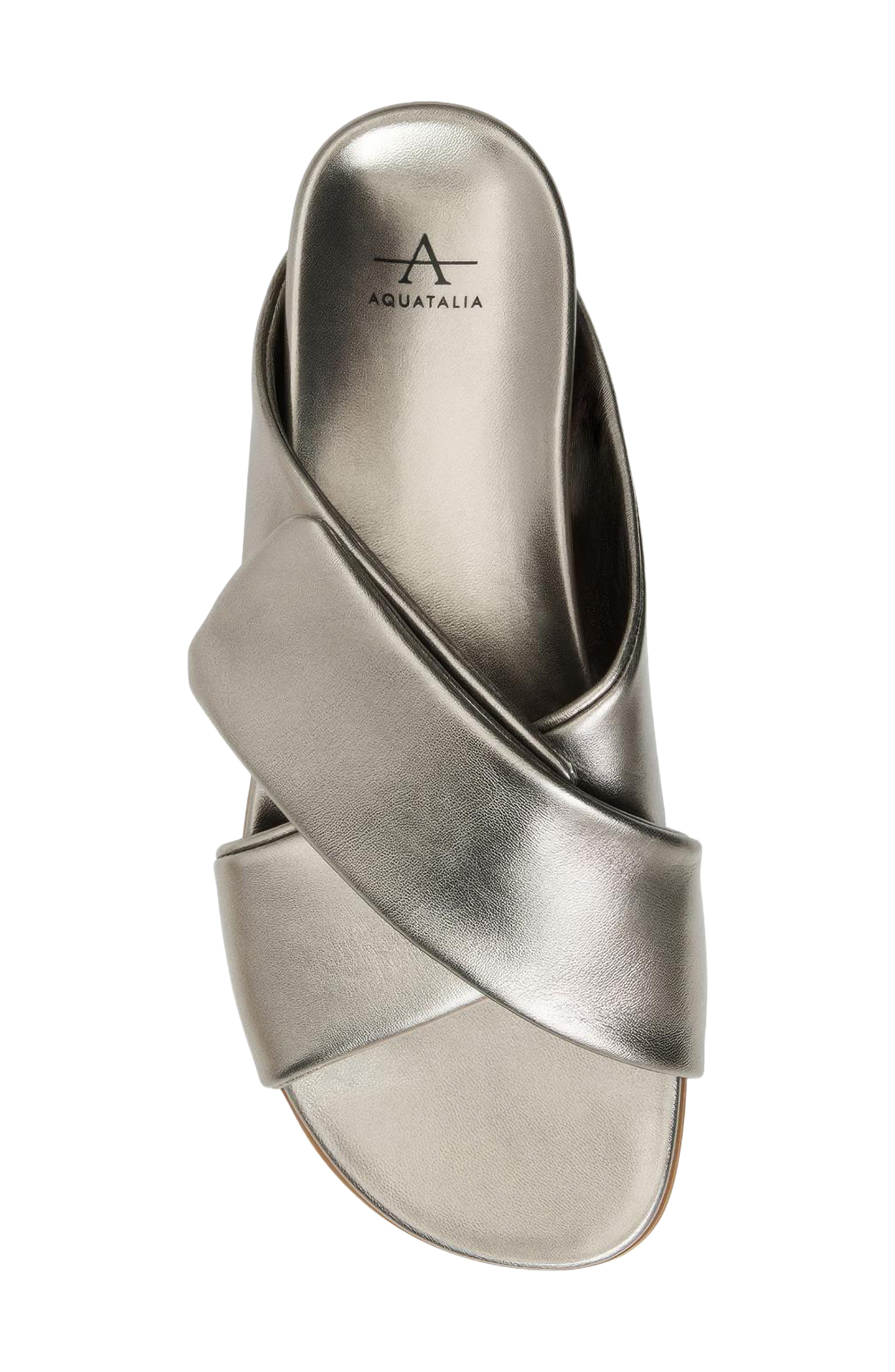 Cabra Slide Sandal, Alternate, color, GUNMETAL NAPPA