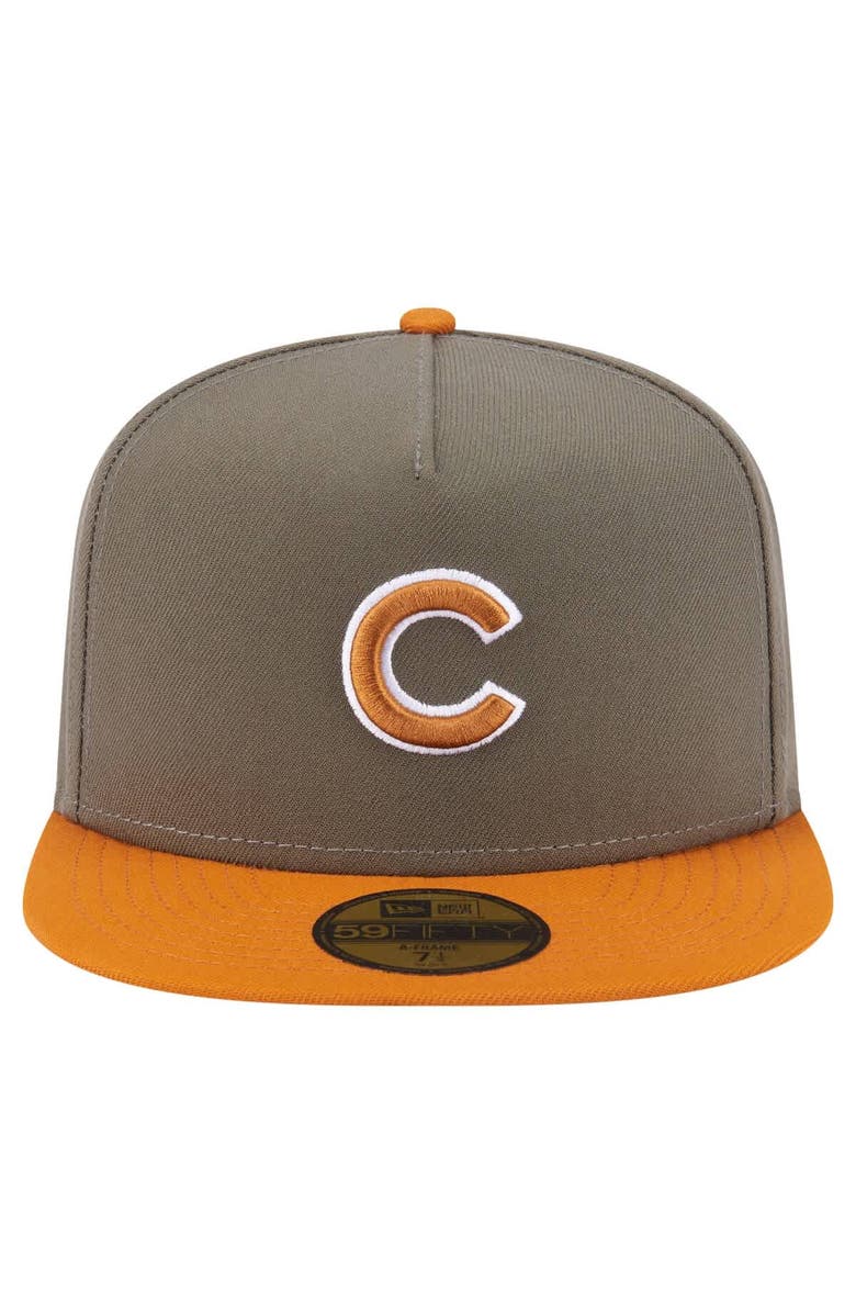 New Era Men's New Era Olive/Orange Chicago Cubs Two-Tone Color Pack A-Frame 59FIFTY Fitted Hat, Alternate, color, Olive