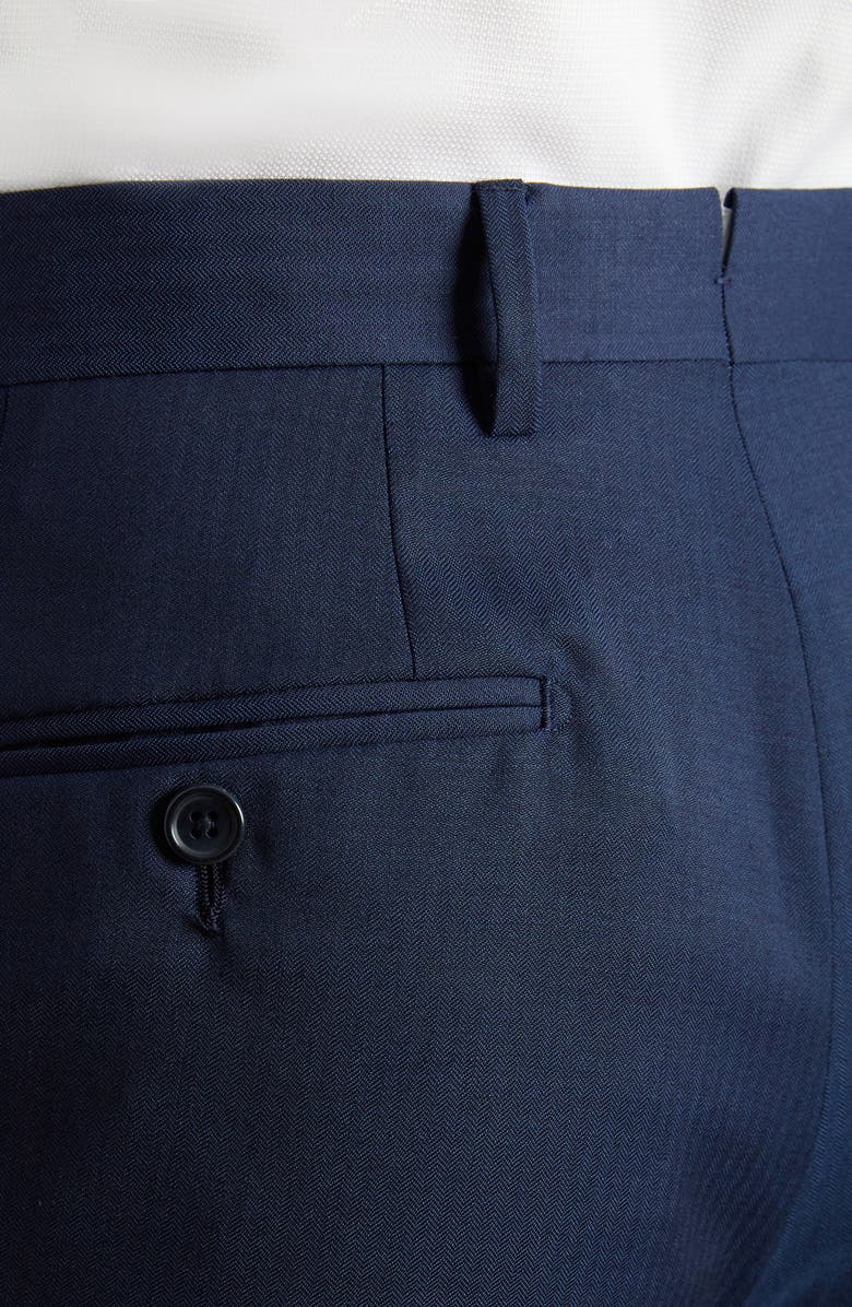 Santorelli Herringbone Wool Pants, Alternate, color, Blue