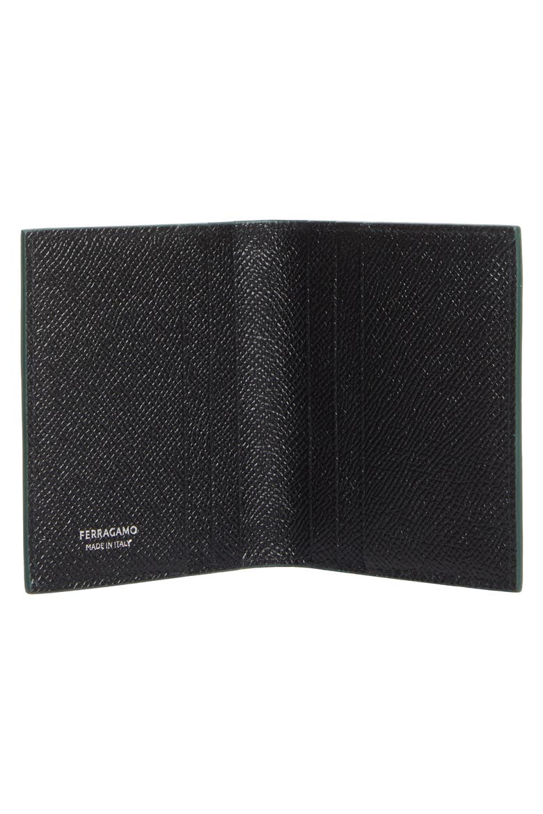 Micro Gancio Leather Bifold Wallet, Alternate, color, MOSS
