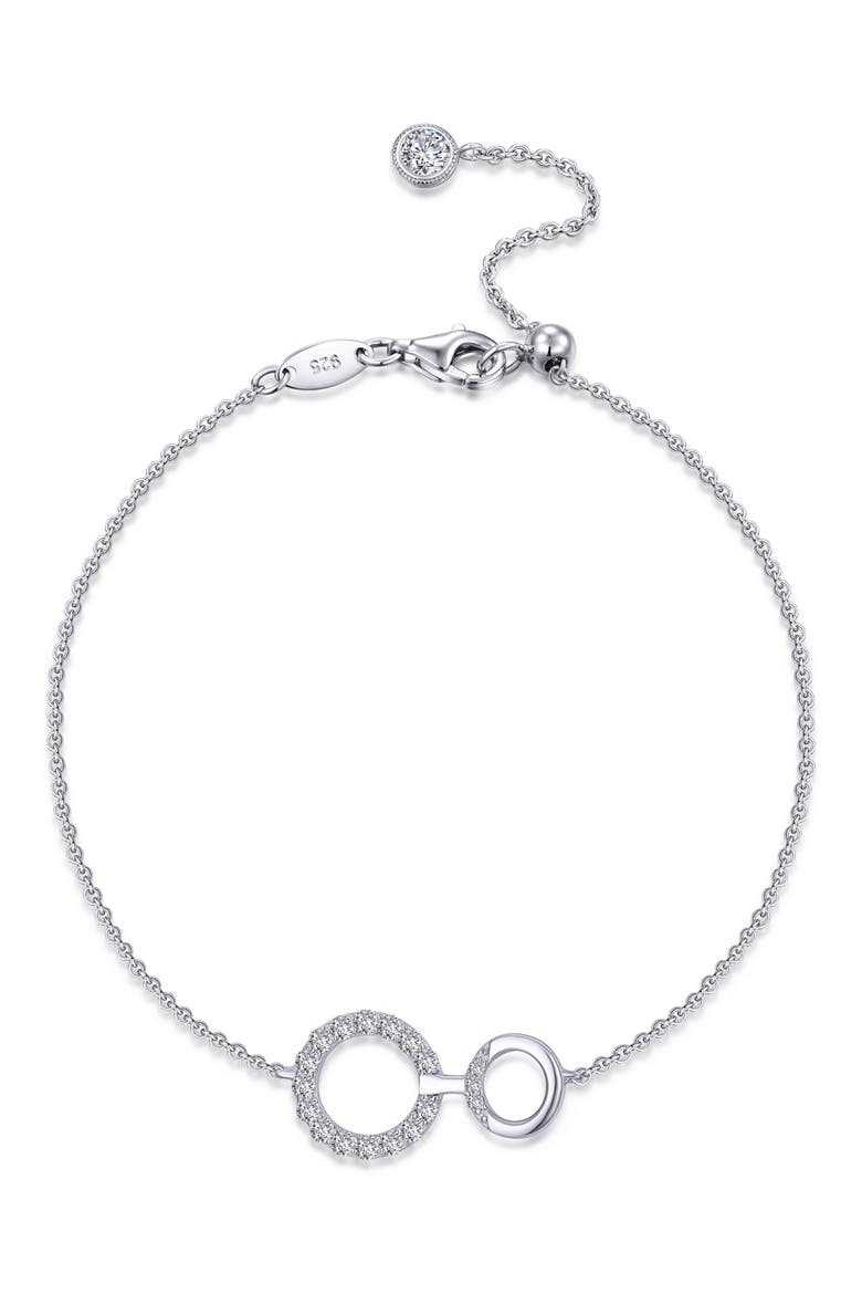 Interlocking Circles Pendant Bracelet, Main, color, SILVER/ WHITE