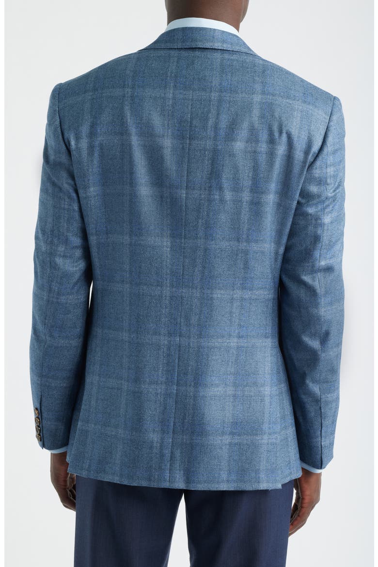 Siena Regular Fit Blue Windowpane Check Silk & Cashmere Sport Coat, Alternate, color, BLUE