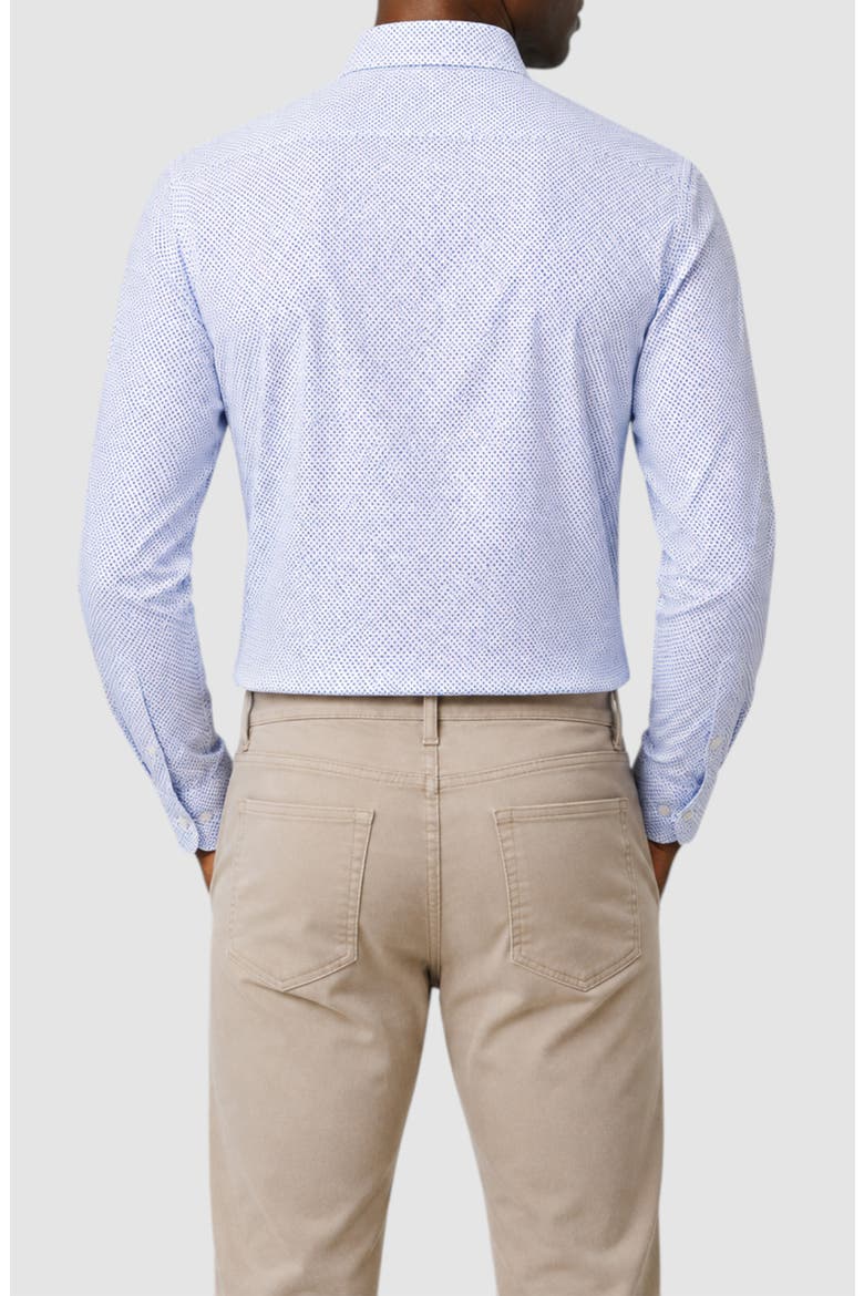 Diamond Microprint Cotton Shirt, Alternate, color, LAKE