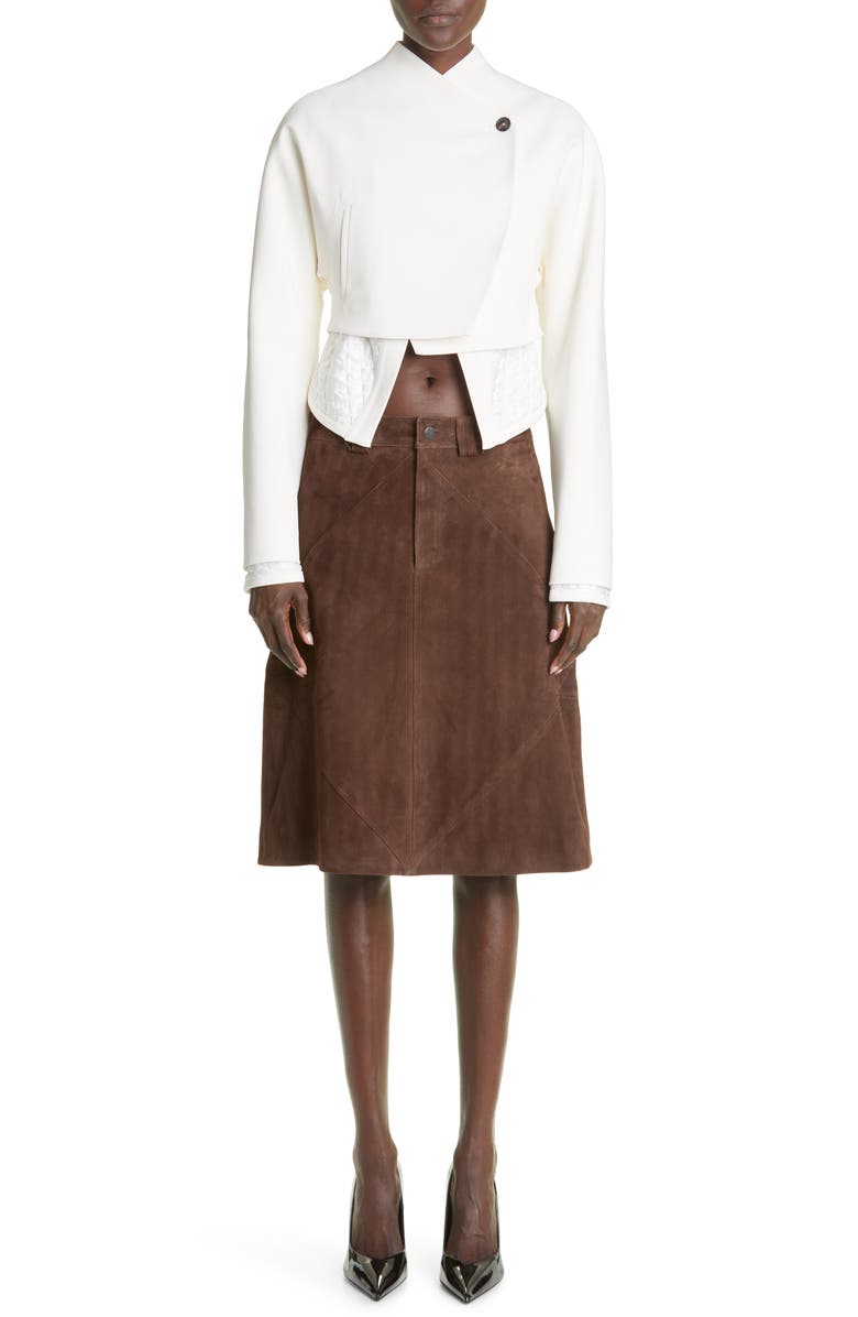 Maximilian Davis Telford Suede A-Line Skirt, Alternate, color, 