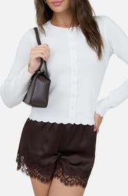 Blu Pepper Scallop Trim Cardigan
