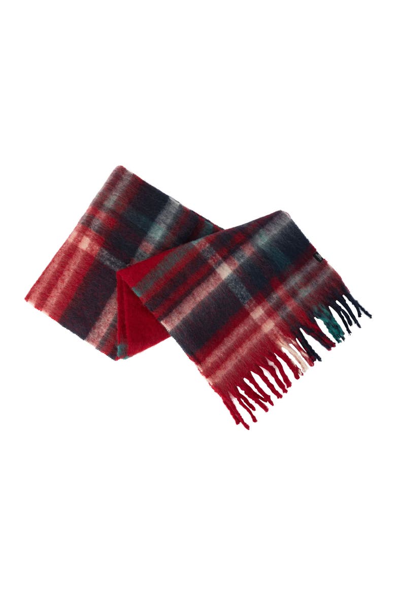 Lewes Checked Winter Scarf, Main, color, Red