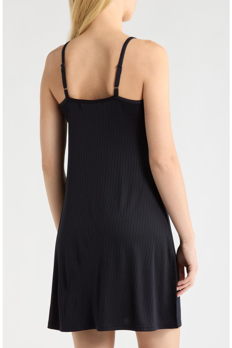 Rib Button Front Chemise, Alternate, color, UTILITY BLUE