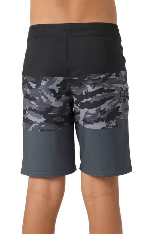 O'neill Kids' Hyperfreak Heat Block Swim Trunks In Black Camo