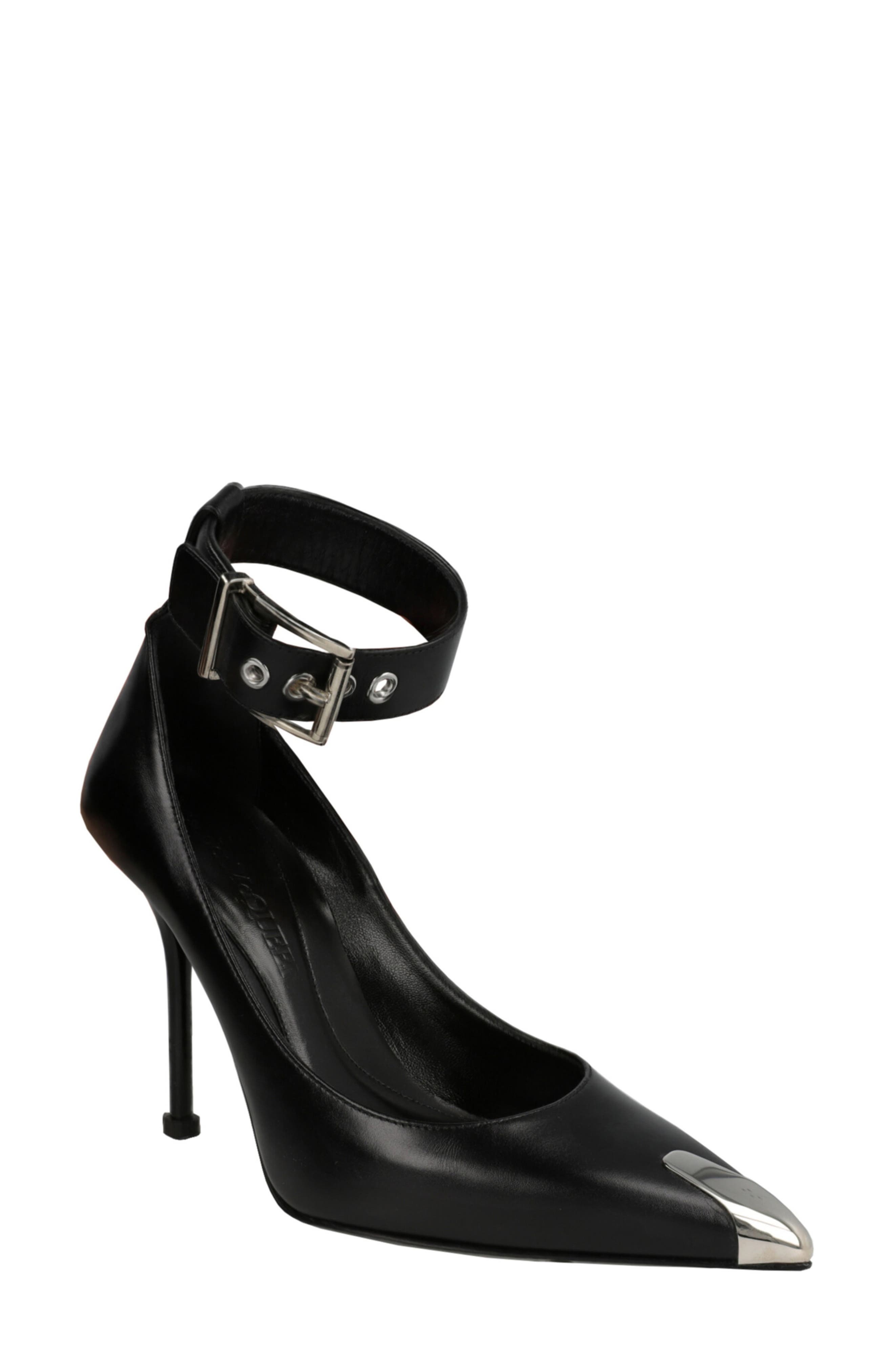 McQueen Punk Ankle Strap Pointed Toe Pump, Main, color, 