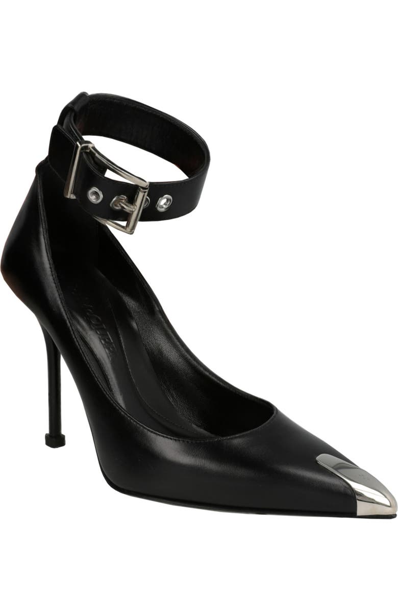 McQueen Punk Ankle Strap Pointed Toe Pump, Main, color,