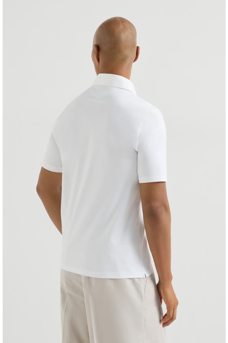 Polo with shirt collar, Alternate, color, White