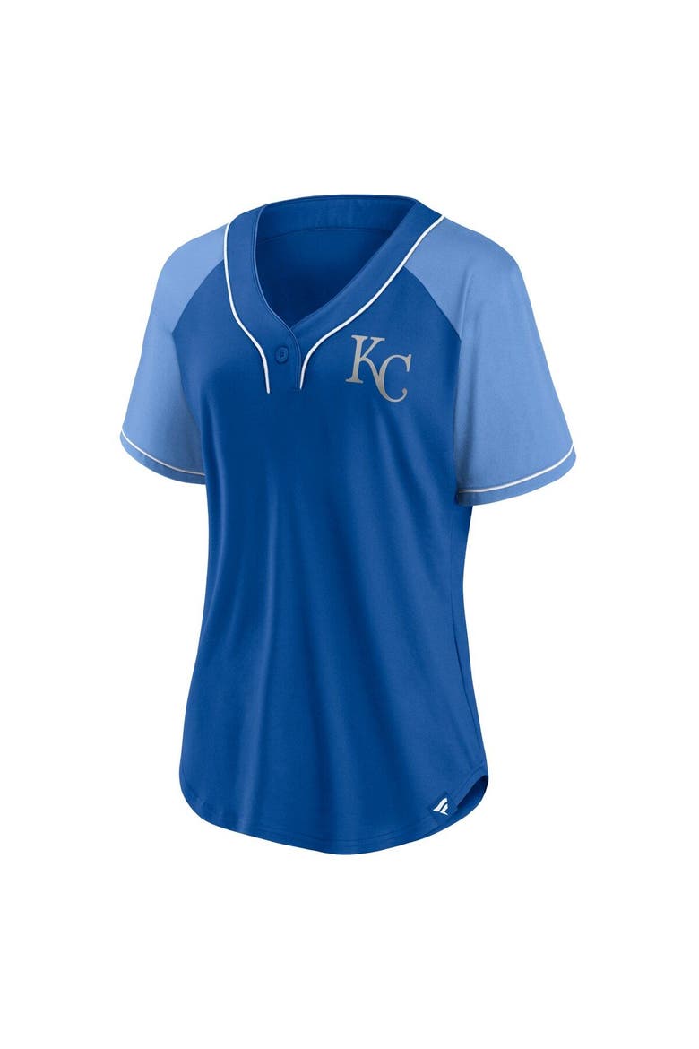 Women's Fanatics Branded Royal Kansas City Royals Ultimate Style Raglan V-Neck T-Shirt, Alternate, color, Royal