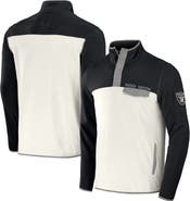 NFL X DARIUS RUCKER Men's NFL x Darius Rucker Collection by Fanatics Black/Cream Las Vegas Raiders Micro Fleece Quarter-Snap Jacket