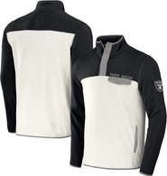 NFL X DARIUS RUCKER Men's NFL x Darius Rucker Collection by Fanatics Black/Cream Las Vegas Raiders Micro Fleece Quarter-Snap Jacket