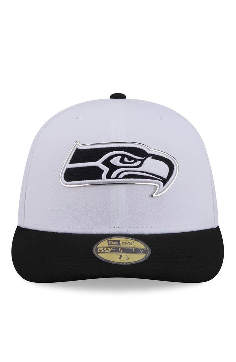 New Era Men's New Era  White/Black Seattle Seahawks 2026 NFL Draft Pre-Curved 59FIFTY Fitted Hat, Alternate, color, White