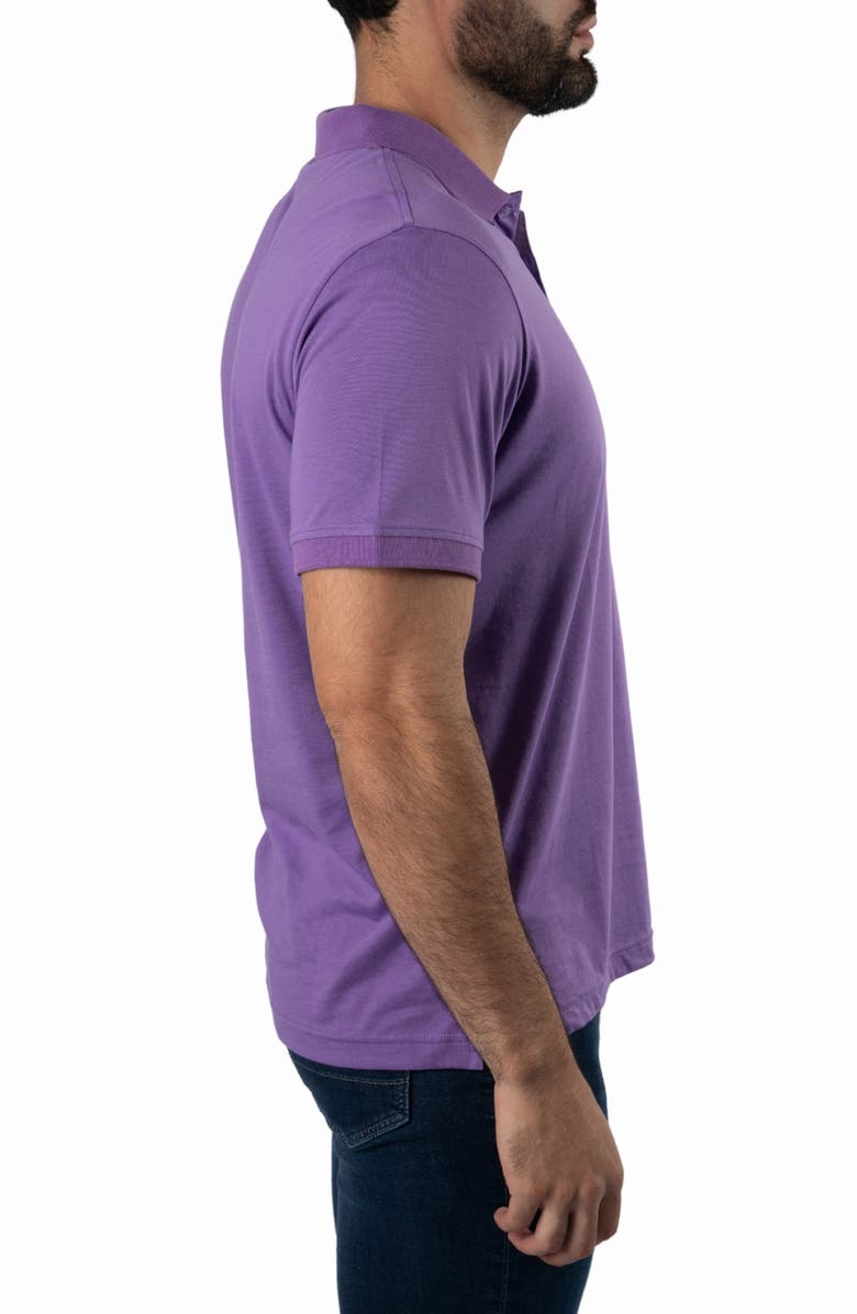 Jared Lang Cotton Knit Polo, Alternate, color, Purple