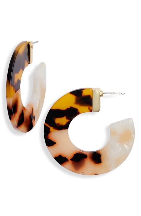 Wide Resin Hoop Earrings