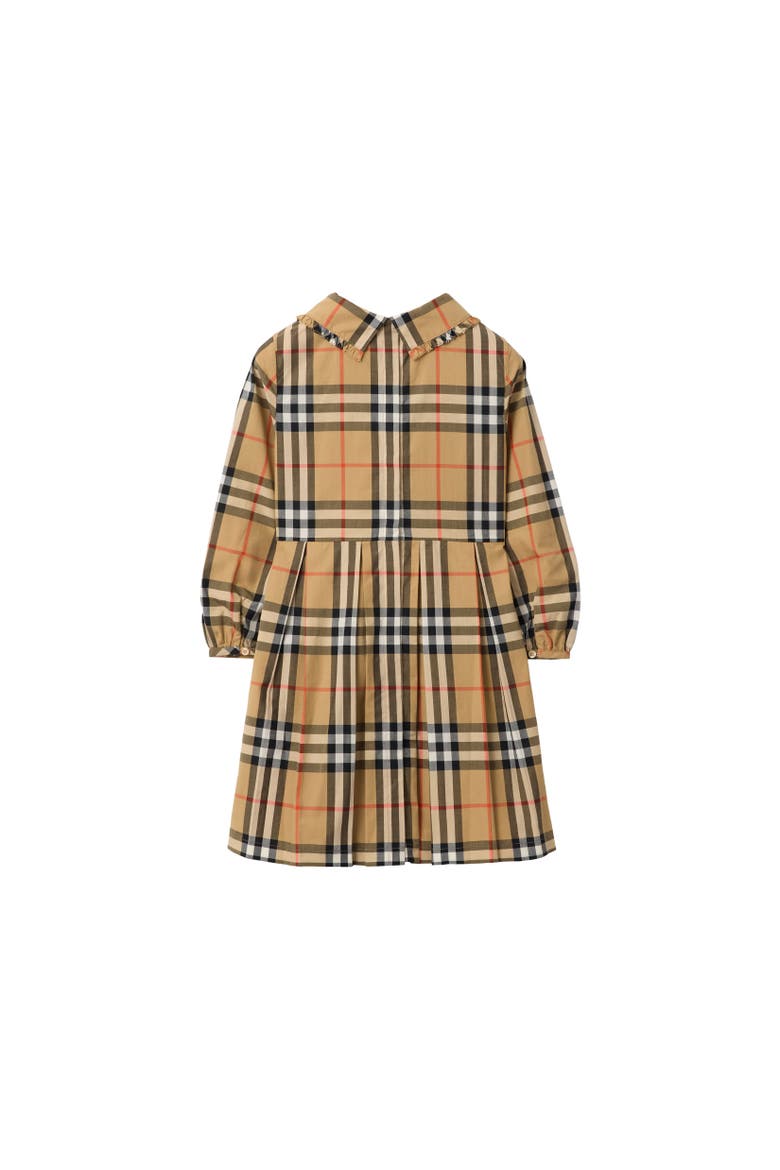 Check Cotton Poplin Dress, Alternate, color, Sand beige