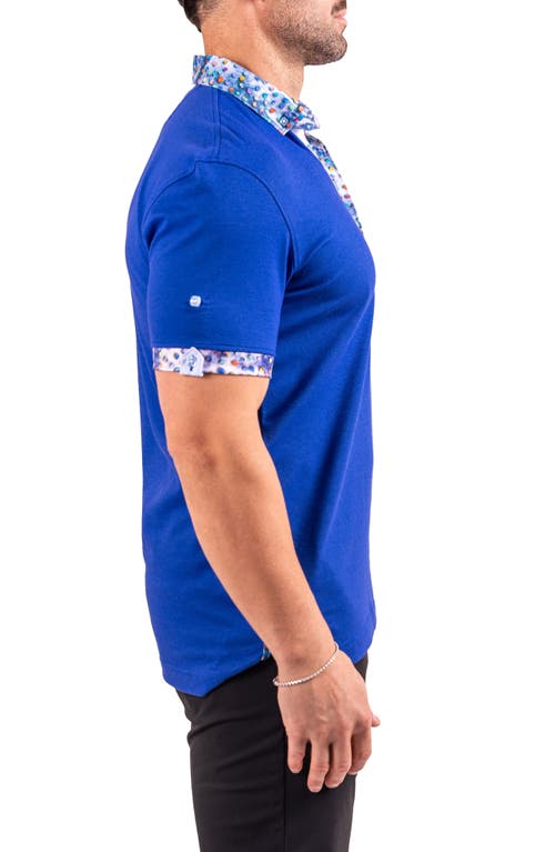 Maceoo Collarsolidlapis Blue Button-down Polo In Blue