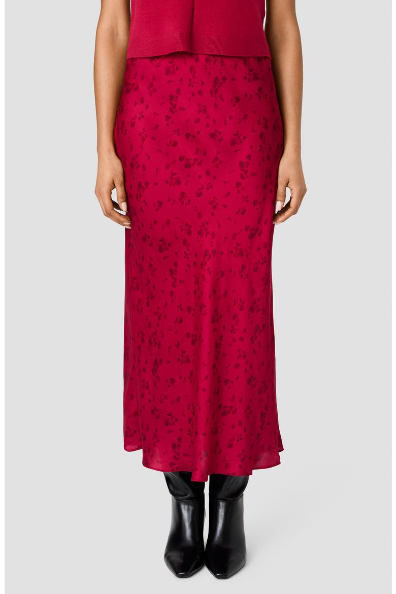 Oona Floral Print Satin Maxi Skirt, Alternate, color, ROSE BOUDOIR