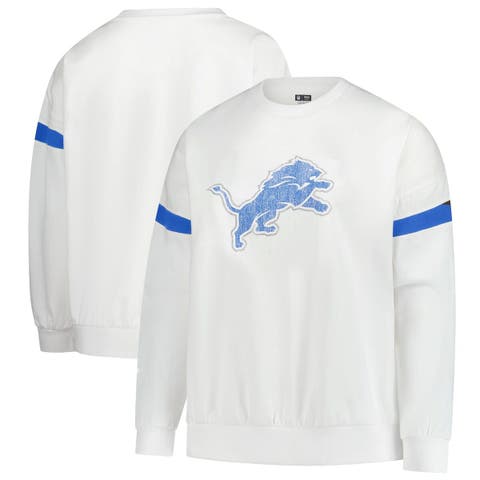 Women's Fanatics  White Detroit Lions Plus Size Fleece Pullover Sweatshirt