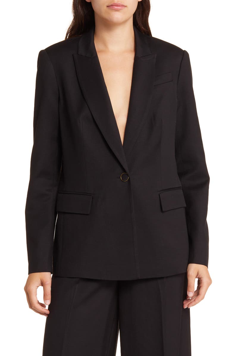 Milly Alexa One-Button Twill Jacket, Main, color,