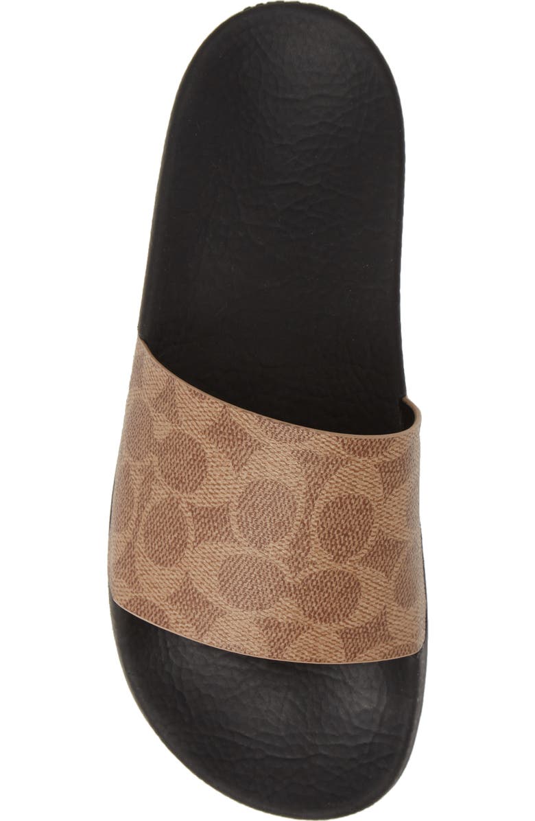 COACH Udele Sport Slide Sandal, Alternate, color, Tan Fabric