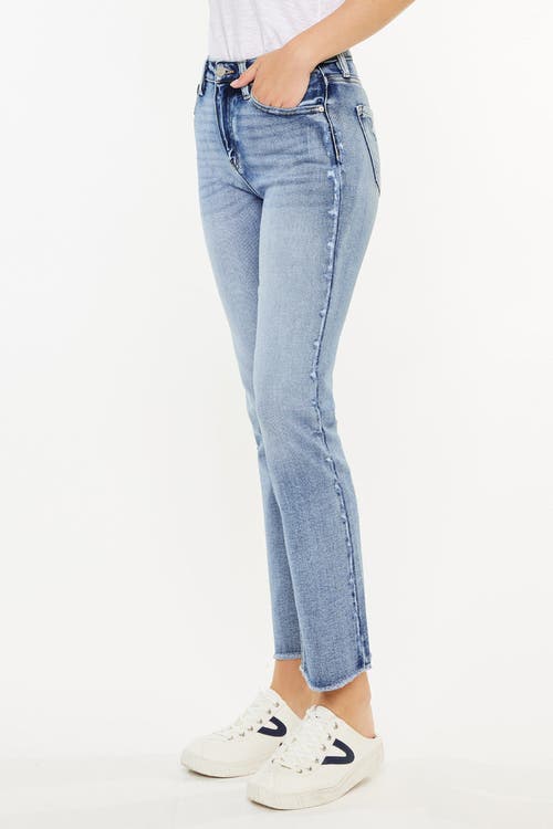 Kancan Sadie High Rise Straight Leg Jeans In Medium Wash