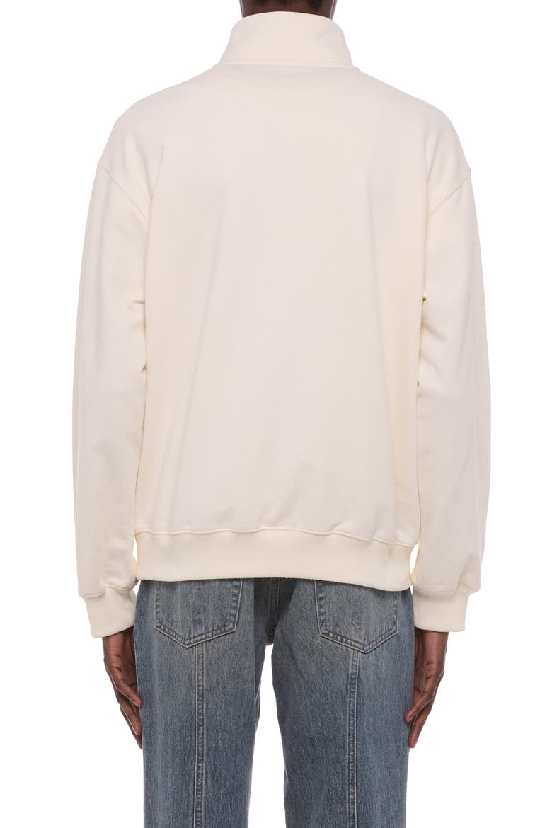 Logo Quarter Zip Cotton Pullover, Alternate, color, VINTAGE WHITE