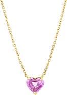 SHAY Solitaire Pink Sapphire Heart Pendant Necklace