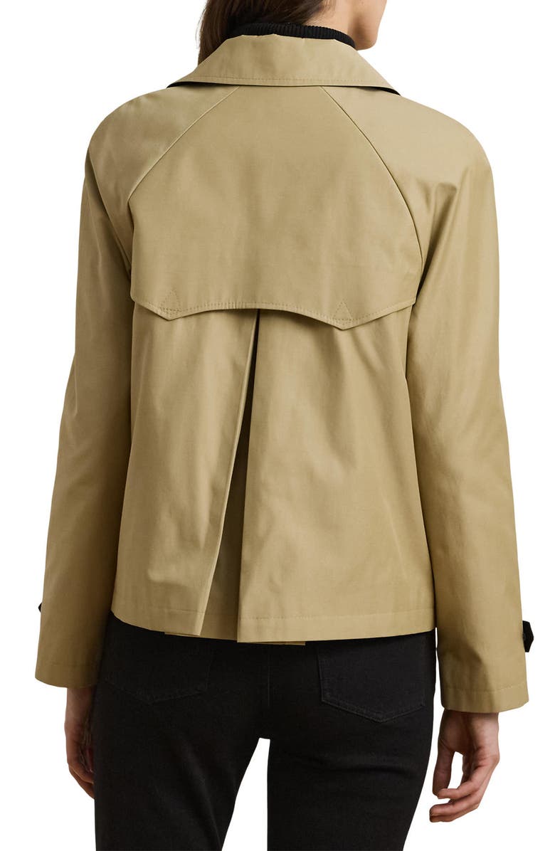 Lauren Ralph Lauren Cotton Blend Crop Trench, Alternate, color, Birch Tan
