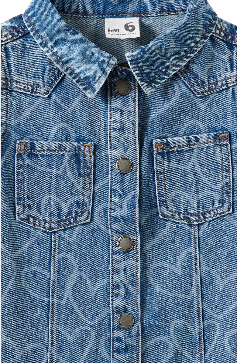 Cotton On Kids Kid's Ella Denim Dress, Alternate, color, Blue Haven Mid Blue Heart