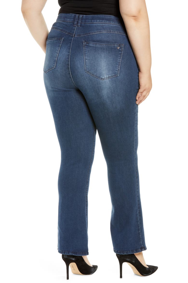 'Ab'Solution Itty Bitty High Waist Slit Hem Bootcut Jeans (Nordstrom Exclusive), Alternate, color, BLUA-BLUE ARTISINAL
