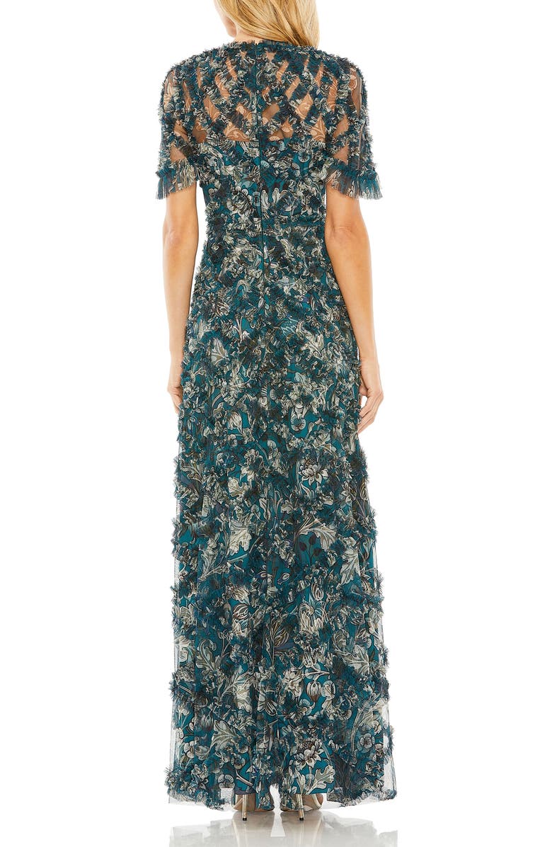 Mac Duggal Flutter Sleeve Ruffle Detail Dress, Alternate, color,