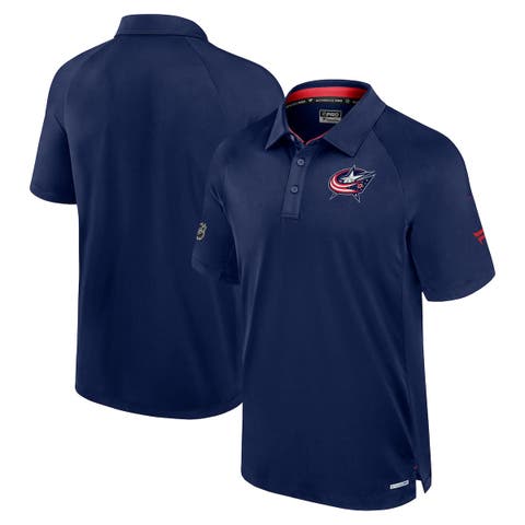 Men's Fanatics  Navy Columbus Blue Jackets Authentic Pro Rink Raglan Polo
