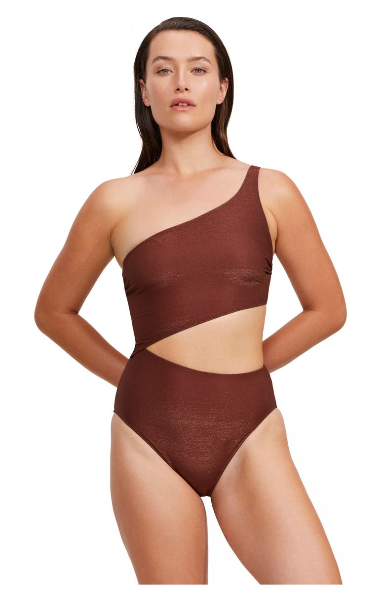 Luma Gottex High End One Shoulder Cut Out One Piece, Main, color,