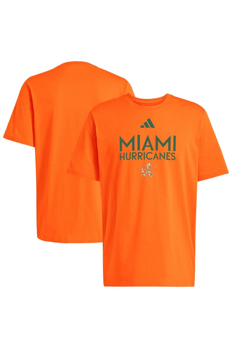 Men's adidas  Orange Miami Hurricanes In-Season Fresh T-Shirt, Main, color, Orange