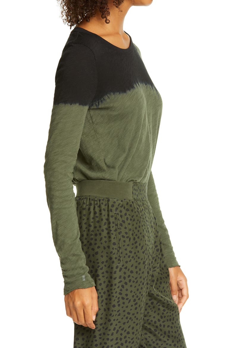 Destroyed Wash Slub Jersey Tee, Alternate, color, IVY/ BLACK COMBO