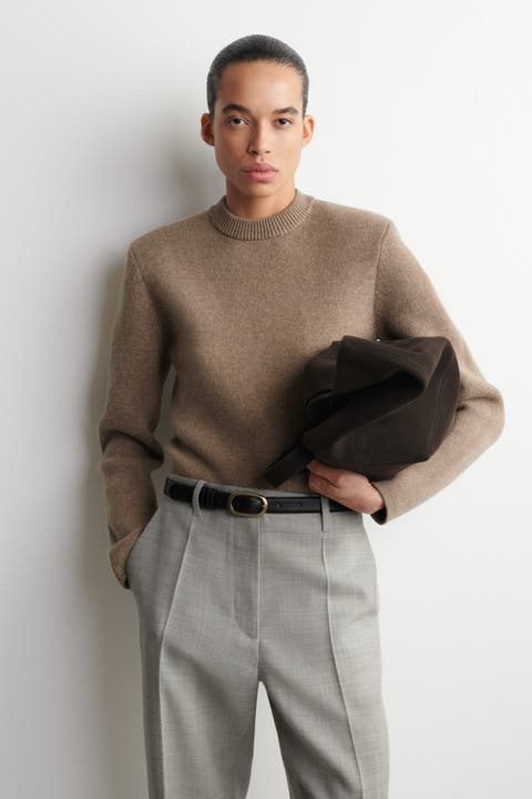 Sculpted-shoulder Merino Wool Jumper