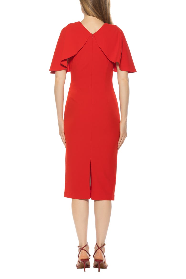 Novi Flutter Sleeve Midi Dress, Alternate, color, RED