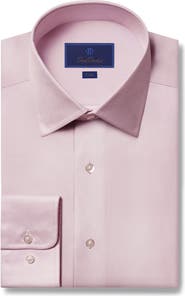 David Donahue Trim Fit Royal Oxford Dress Shirt