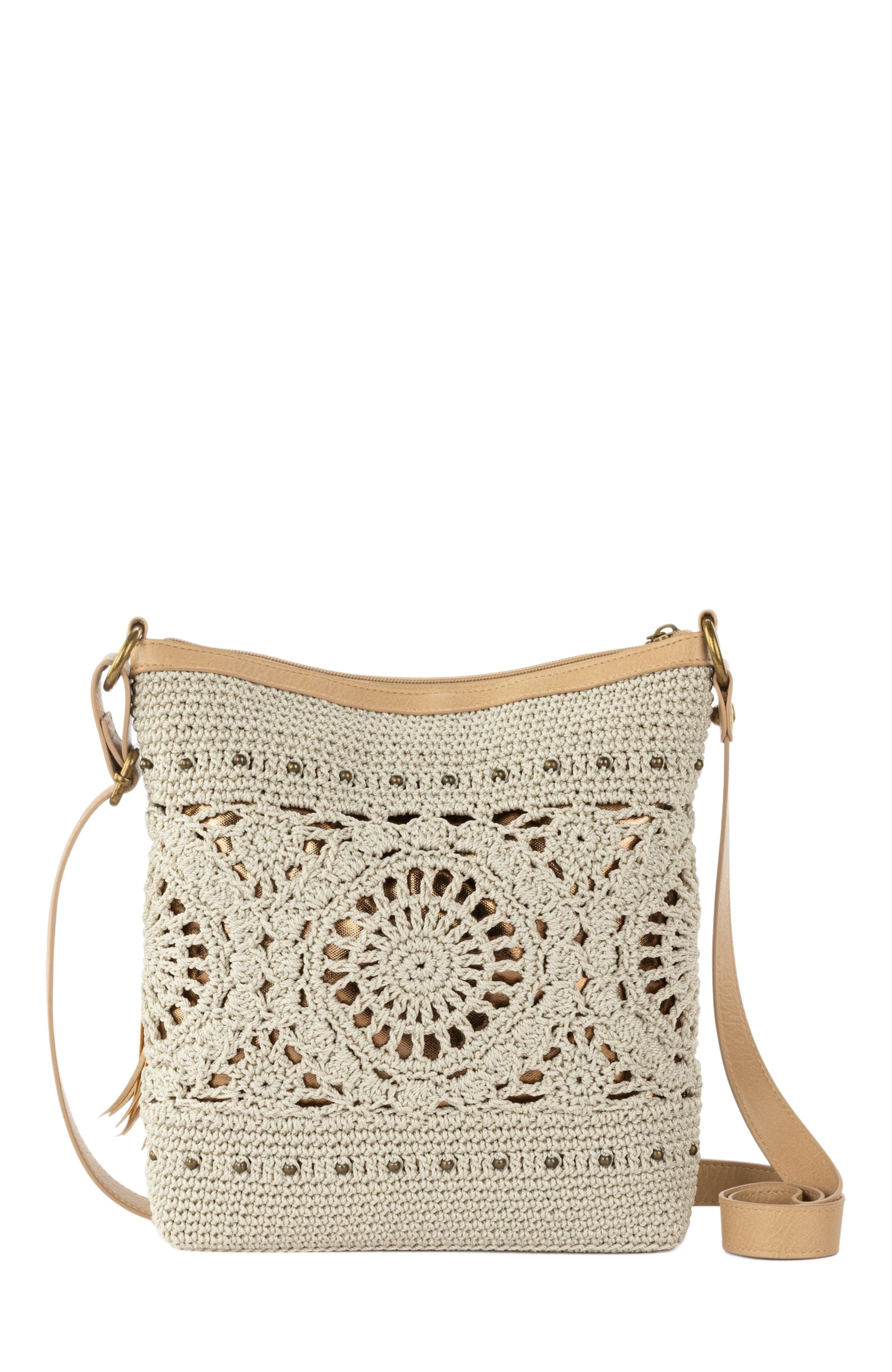 The Sak Lucia Crossbody Leather Bag, Alternate, color, Natural Medallion