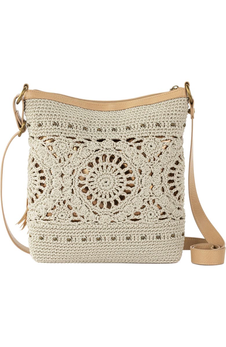 The Sak Lucia Crossbody Leather Bag, Alternate, color, Natural Medallion