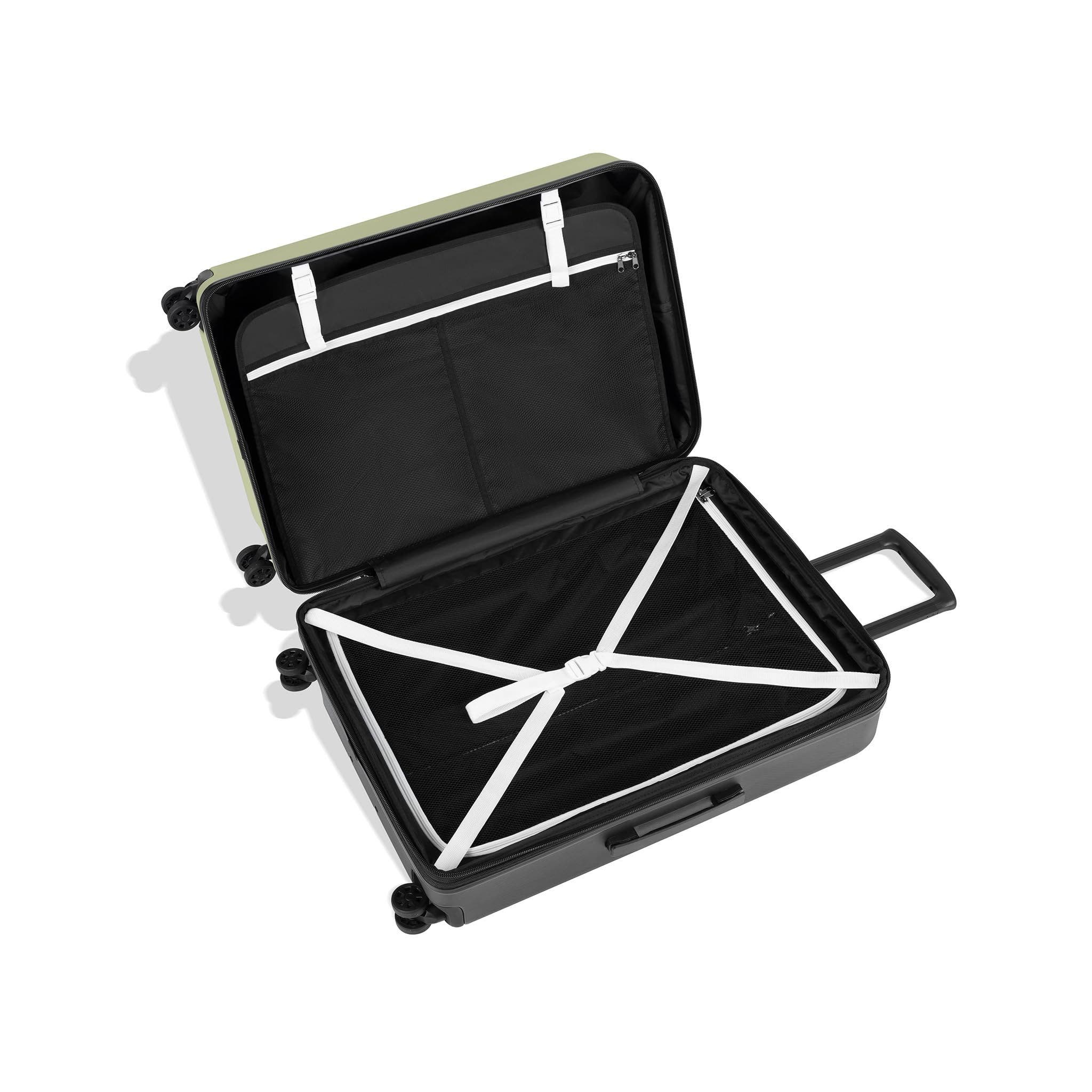 Sherpani Meridian 29 Inch Large Check In Travel Hardside Luggage with Spinner Wheels, Chromatic, Alternate, color, Sage