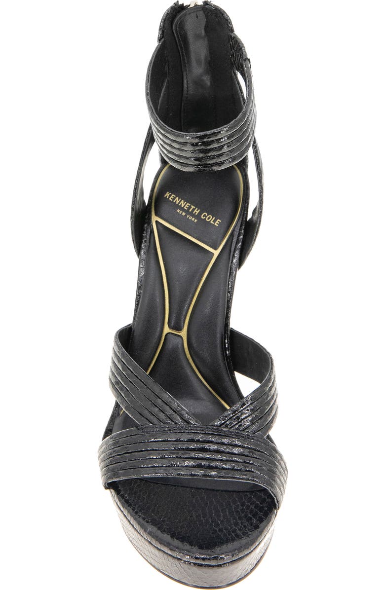 Kenneth Cole Nadine Ankle Strap Platform Sandal, Alternate, color, Black Snake